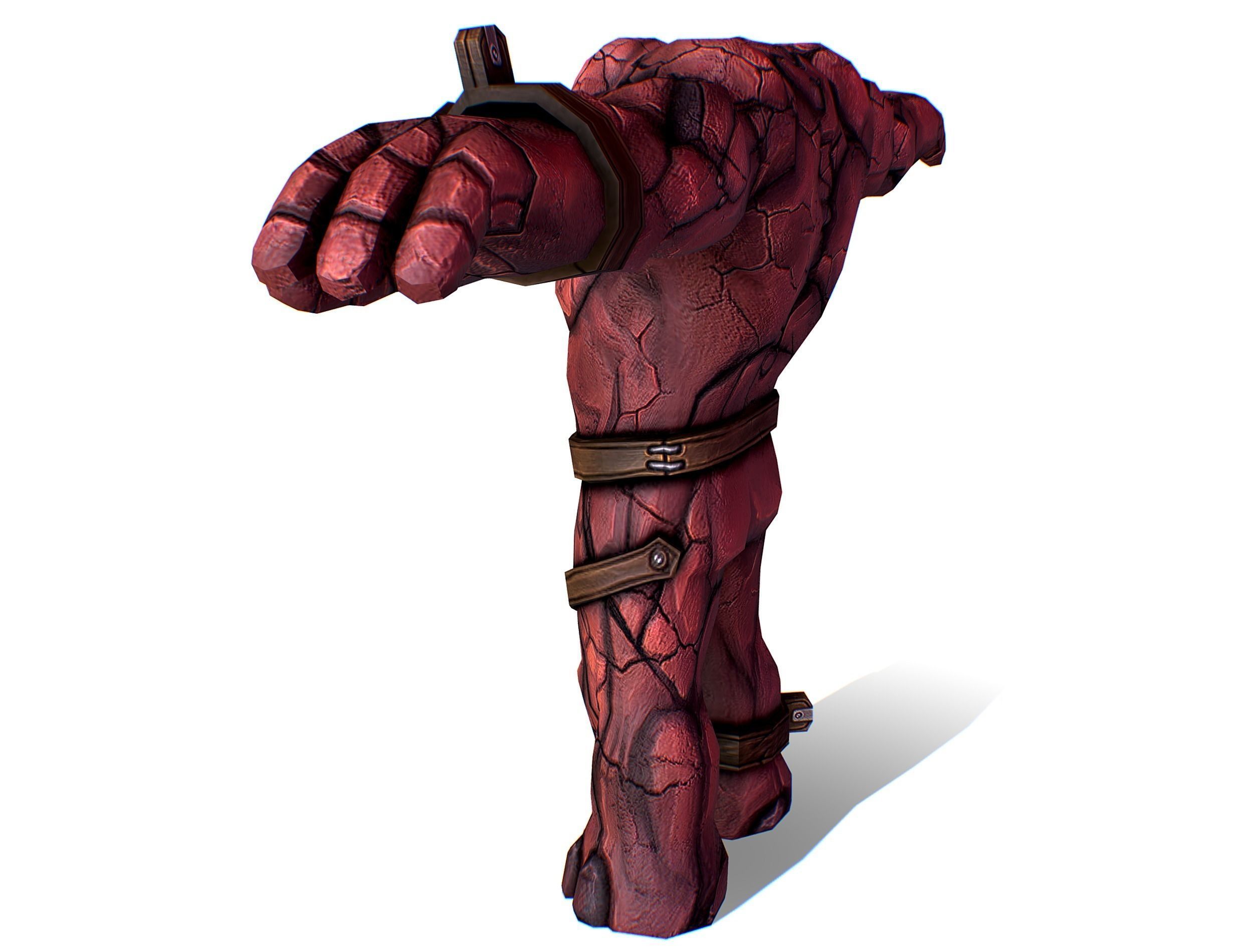 Big Red Stone Golem Monster Giant Mining Heroes Rock Low-poly 3D model_15