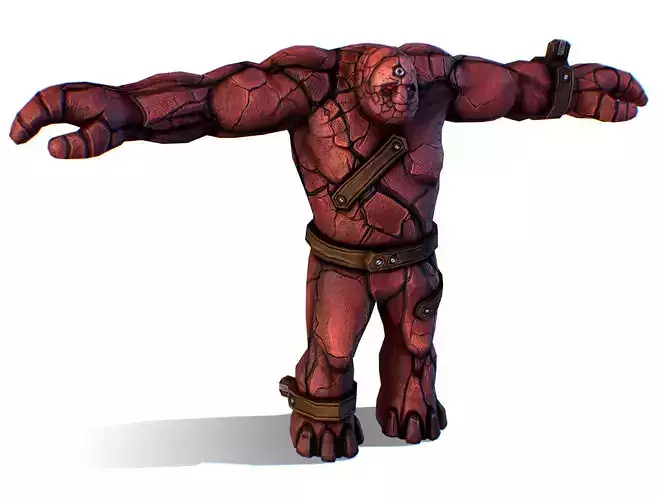 Big Red Stone Golem Monster Giant Mining Heroes Rock