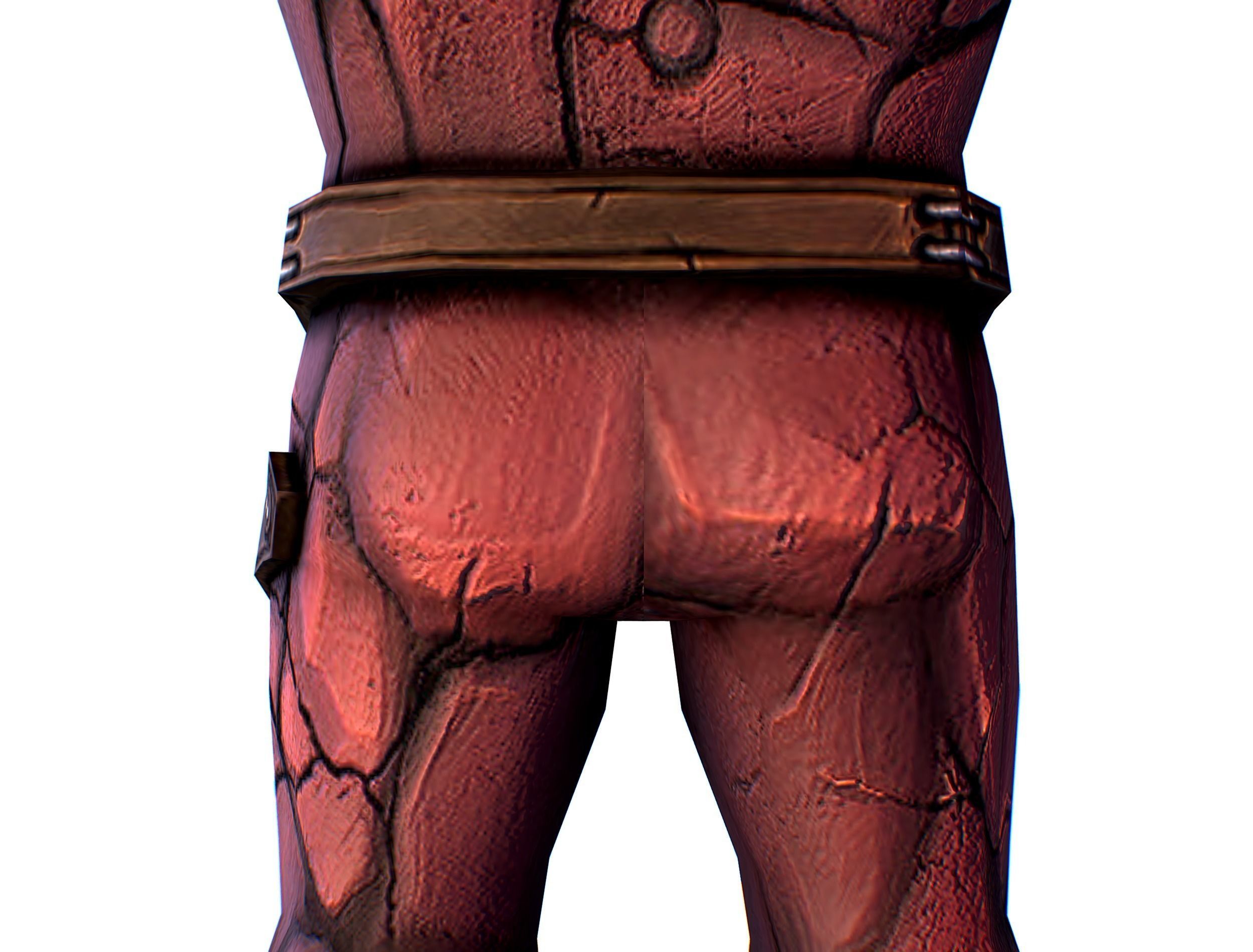 Big Red Stone Golem Monster Giant Mining Heroes Rock Low-poly 3D model_35