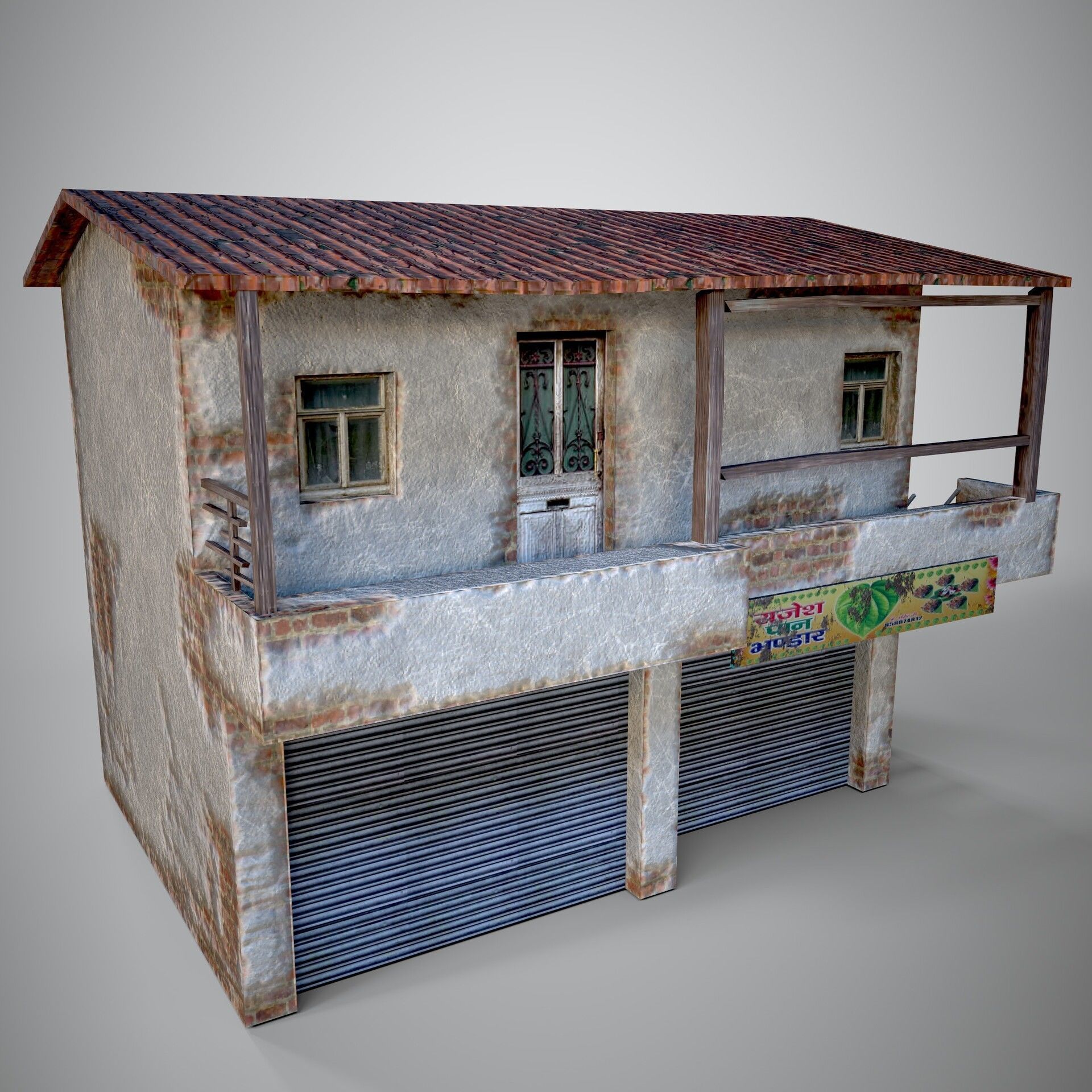 Slum House Low-poly 3D model_5
