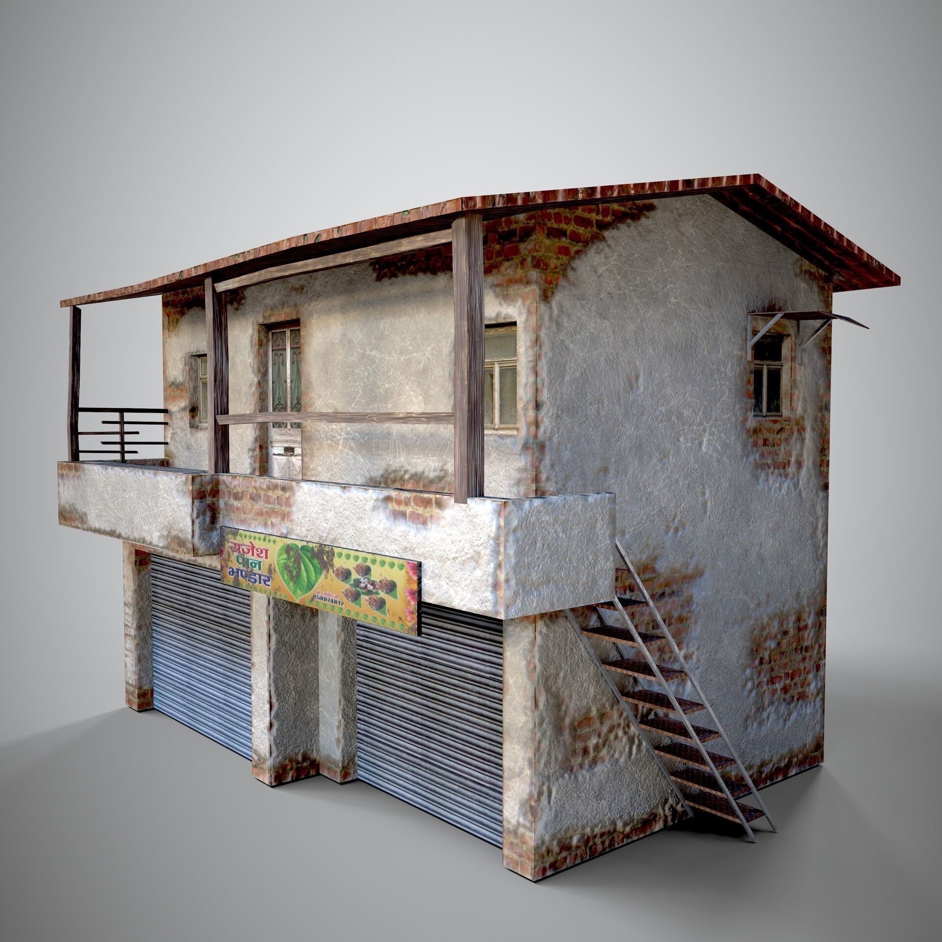 Slum House Low-poly 3D model_4