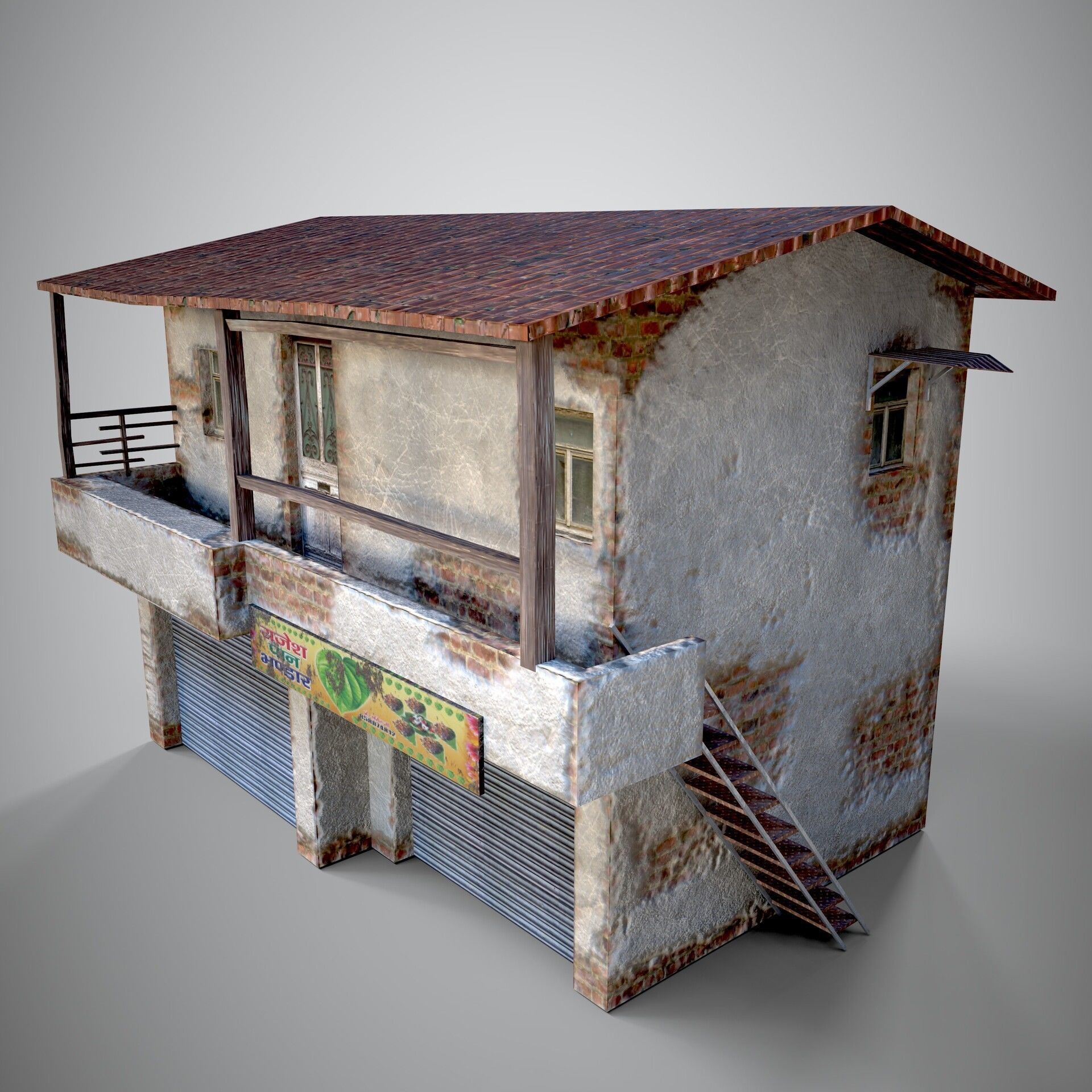 Slum House Low-poly 3D model_3
