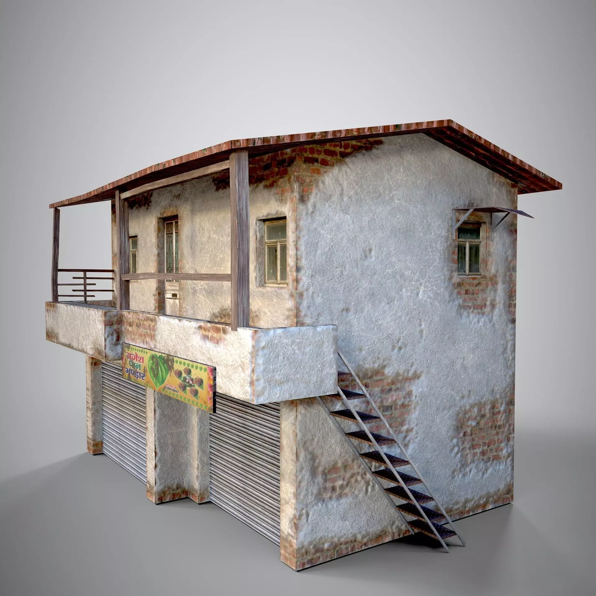 Slum House Low-poly 3D model_0