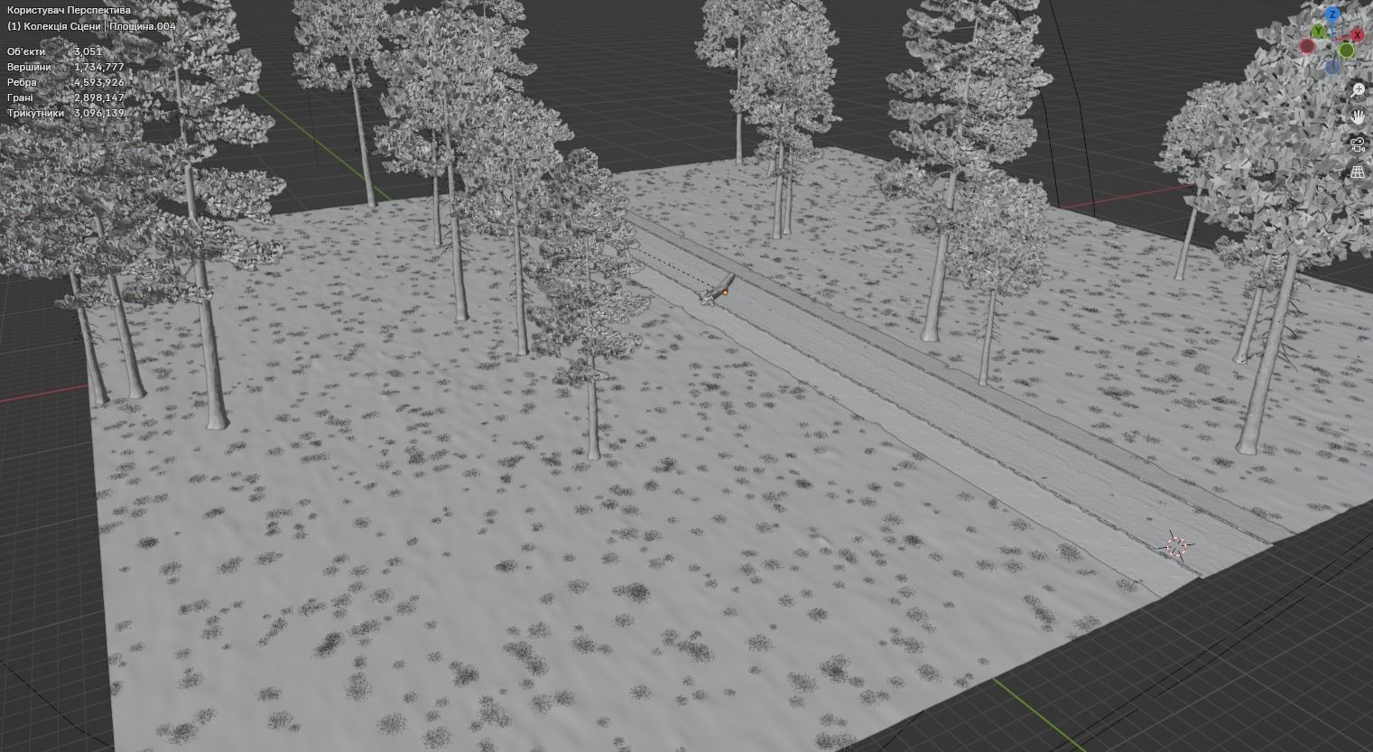 Atmospheric road in the forest 3D model_8