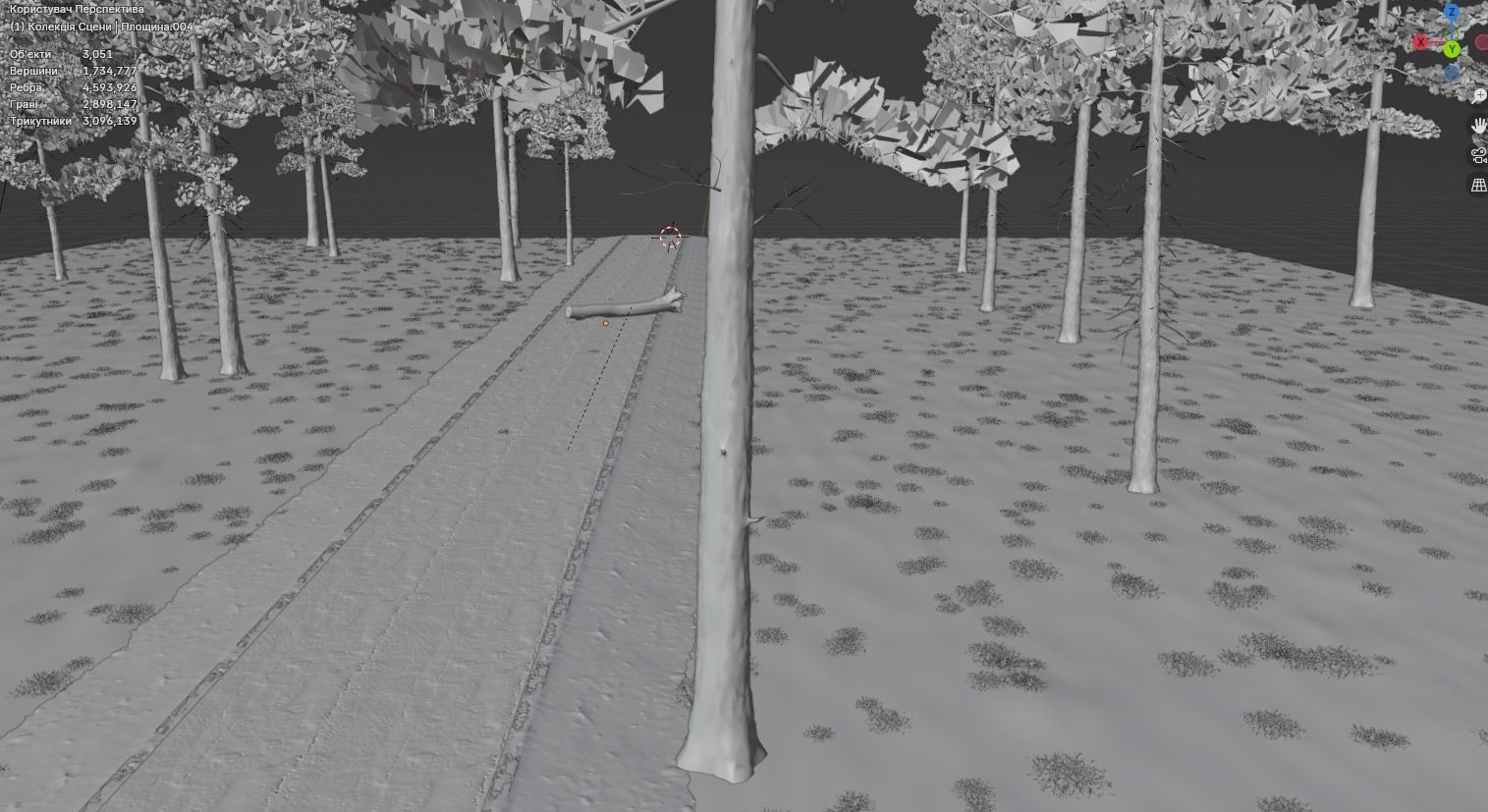 Atmospheric road in the forest 3D model_10