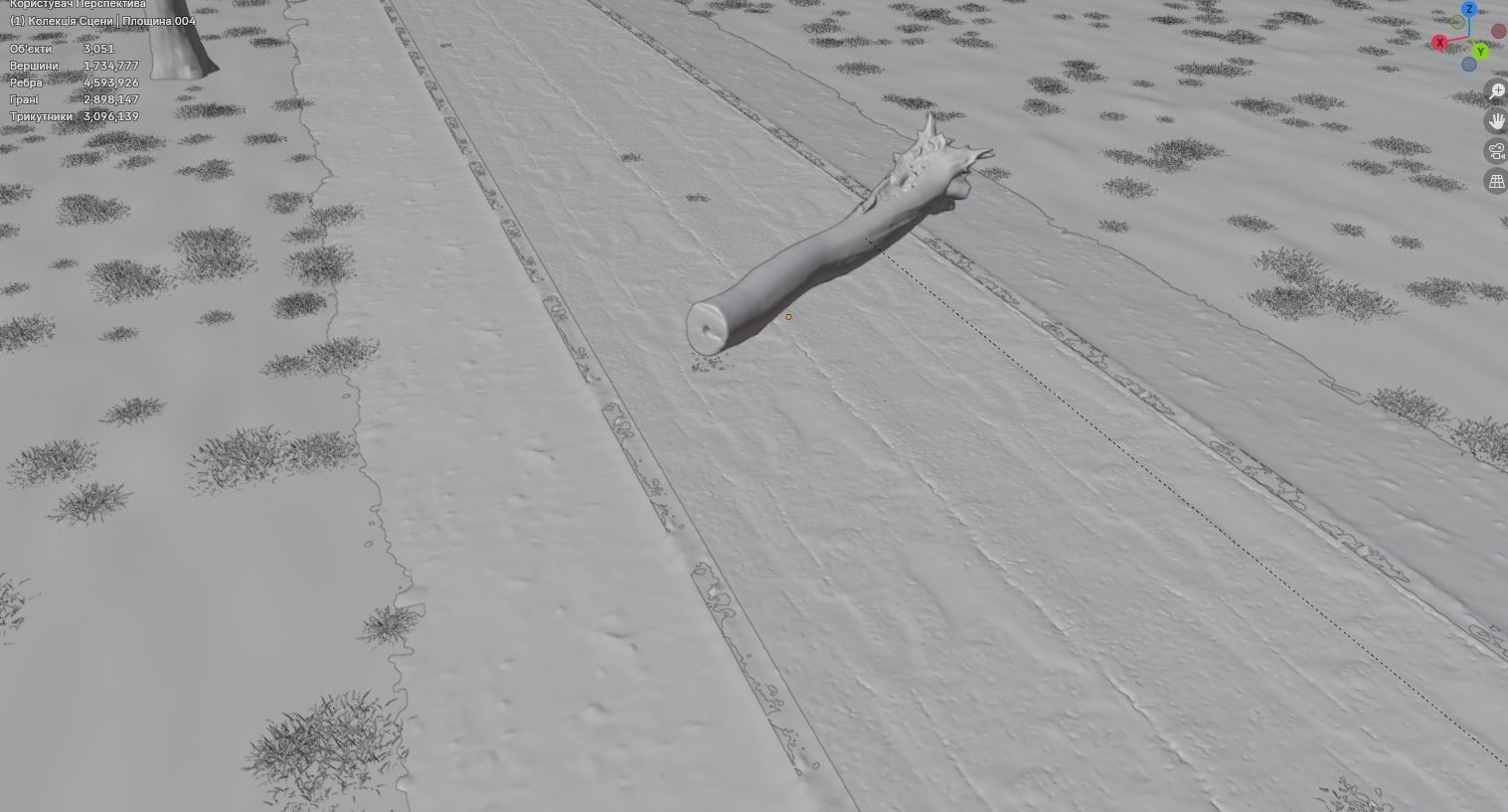 Atmospheric road in the forest 3D model_9