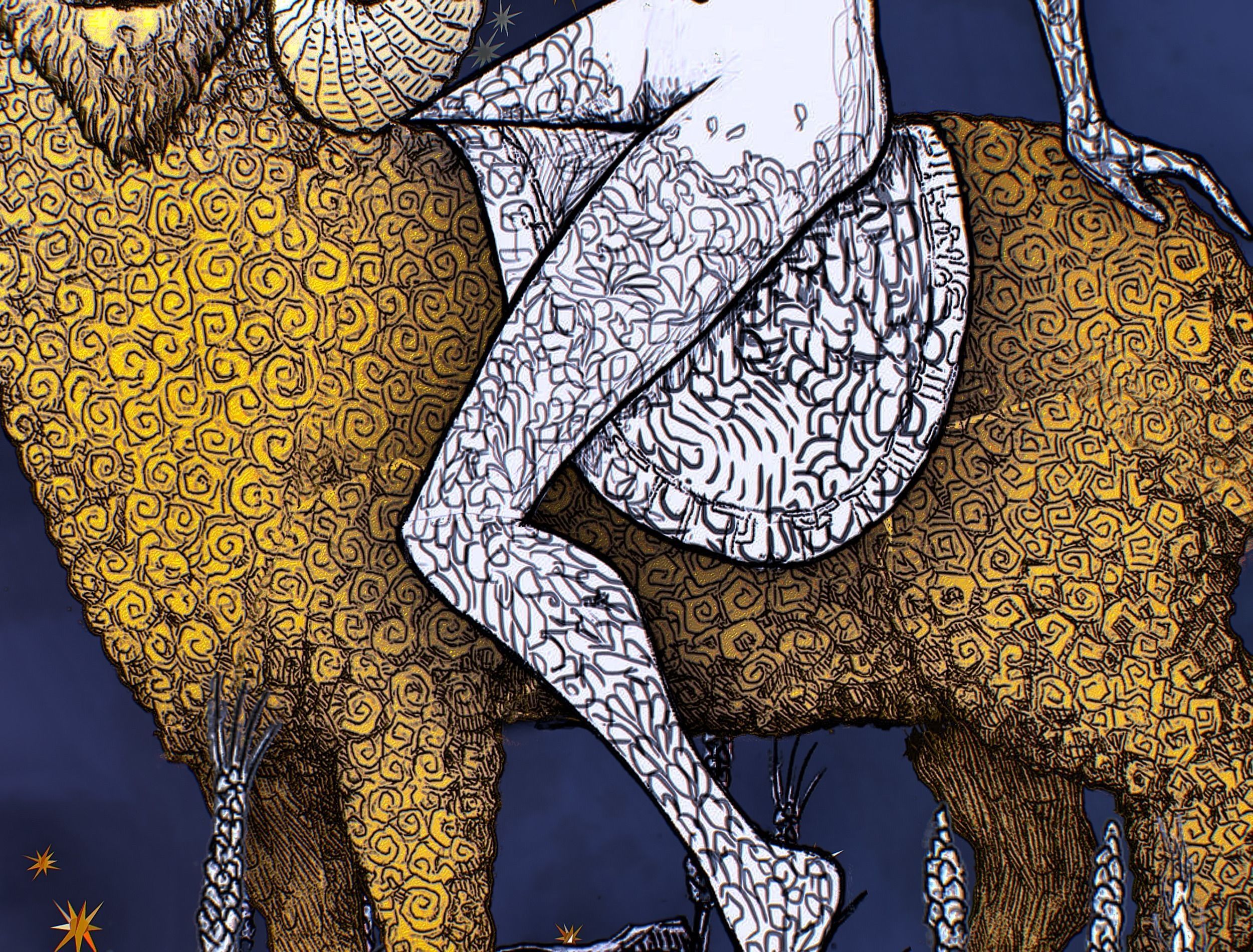 Cartoon Parallax Constellation Zodiac Sign Aries Astrology Low-poly 3D model_25