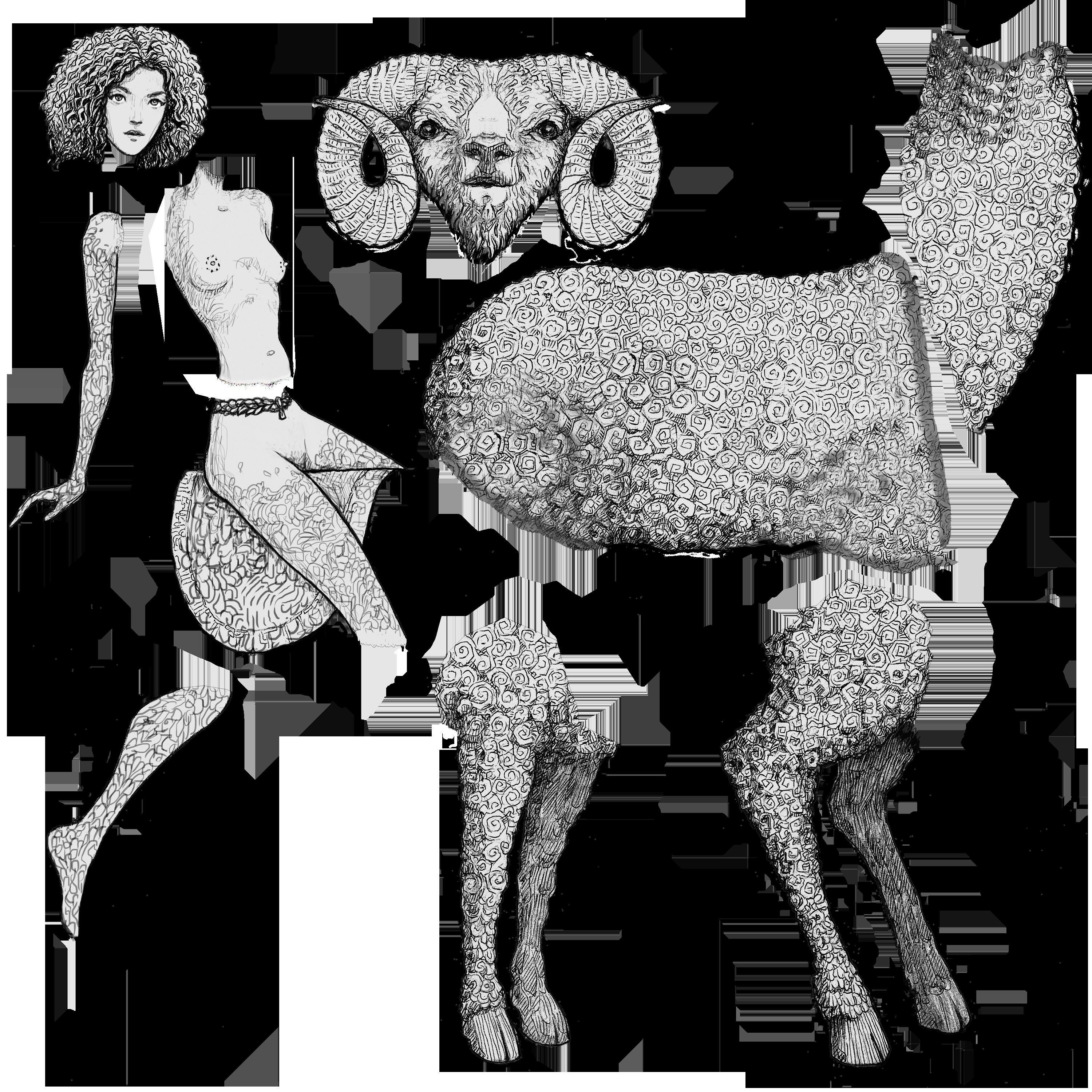 Cartoon Parallax Constellation Zodiac Sign Aries Astrology Low-poly 3D model_44