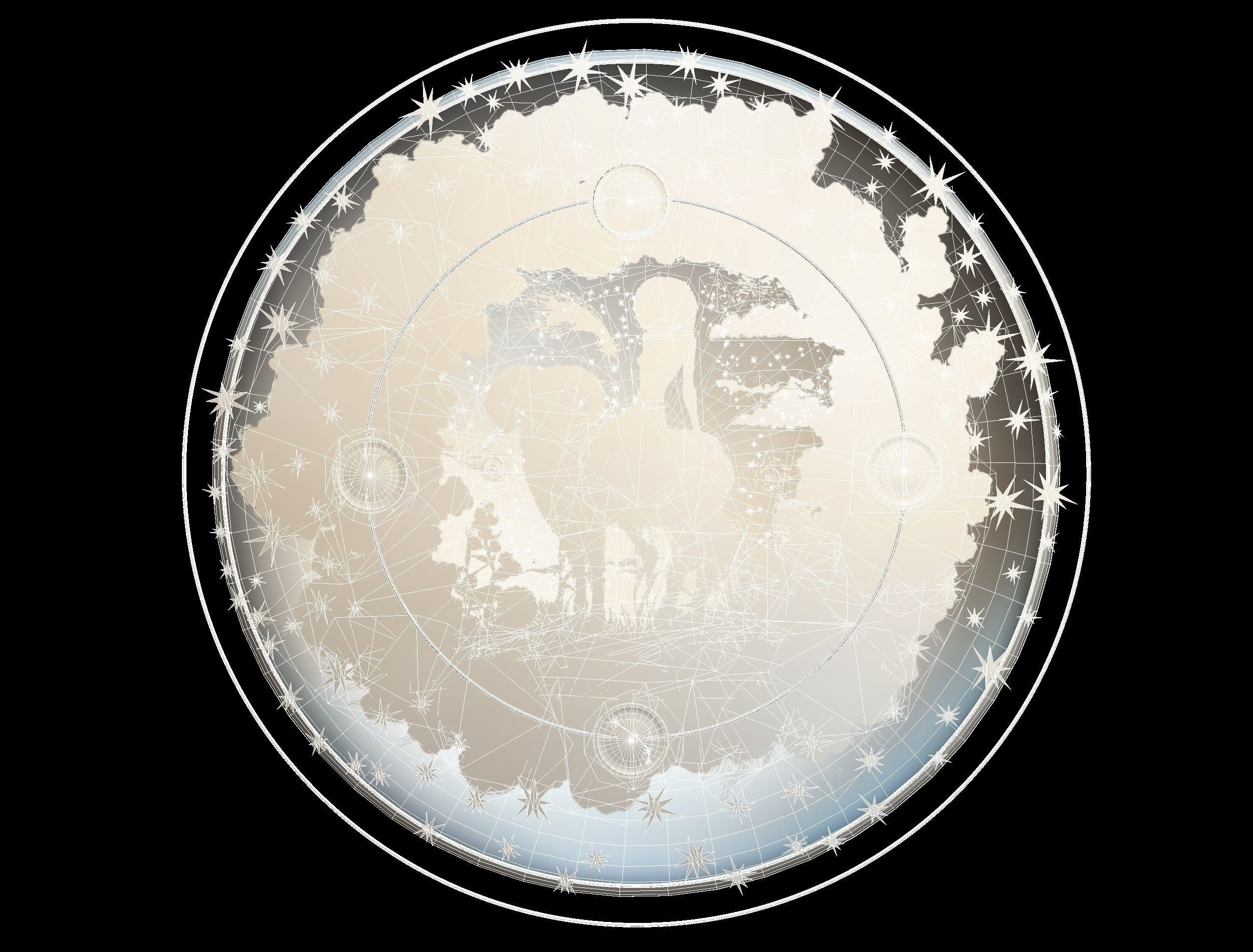 Cartoon Parallax Constellation Zodiac Sign Aries Astrology Low-poly 3D model_33