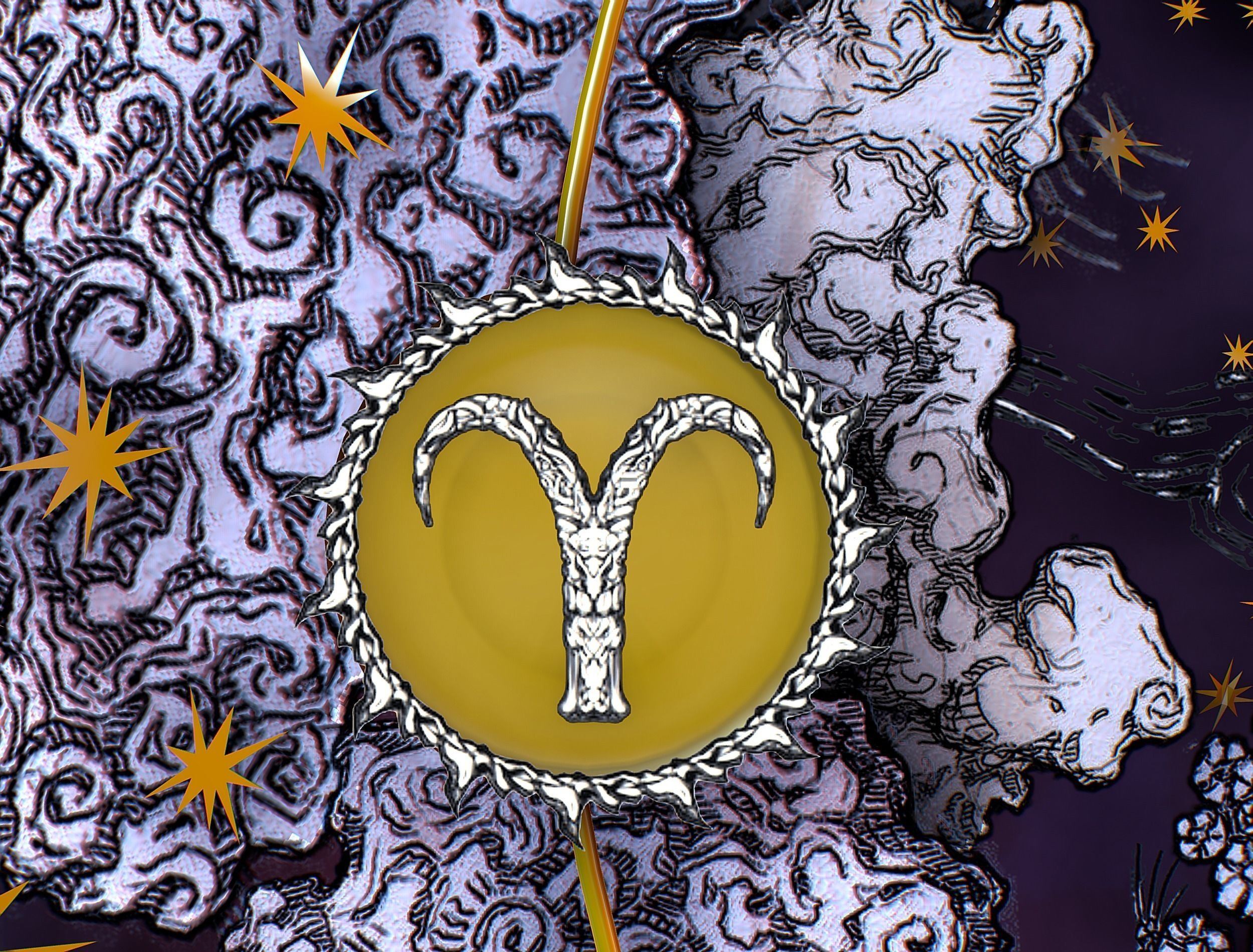 Cartoon Parallax Constellation Zodiac Sign Aries Astrology Low-poly 3D model_22