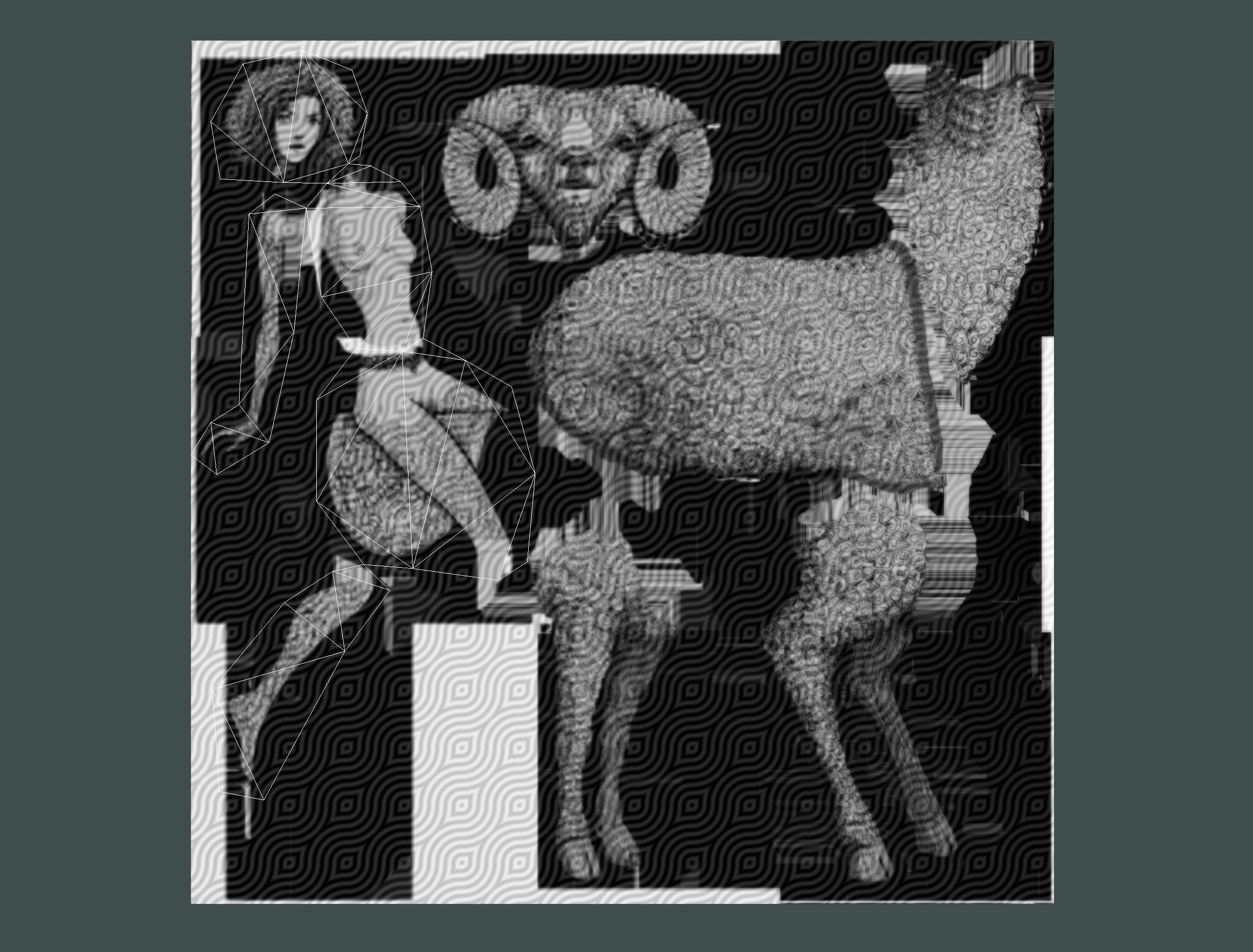 Cartoon Parallax Constellation Zodiac Sign Aries Astrology Low-poly 3D model_35