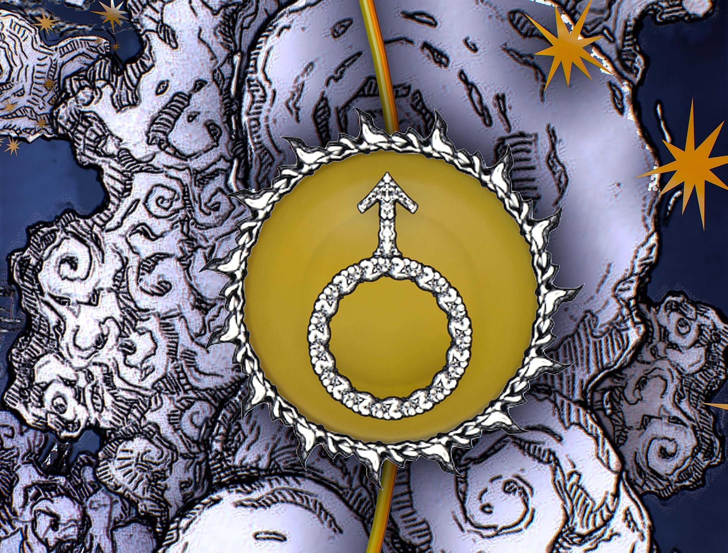 Cartoon Parallax Constellation Zodiac Sign Aries Astrology Low-poly 3D model_26