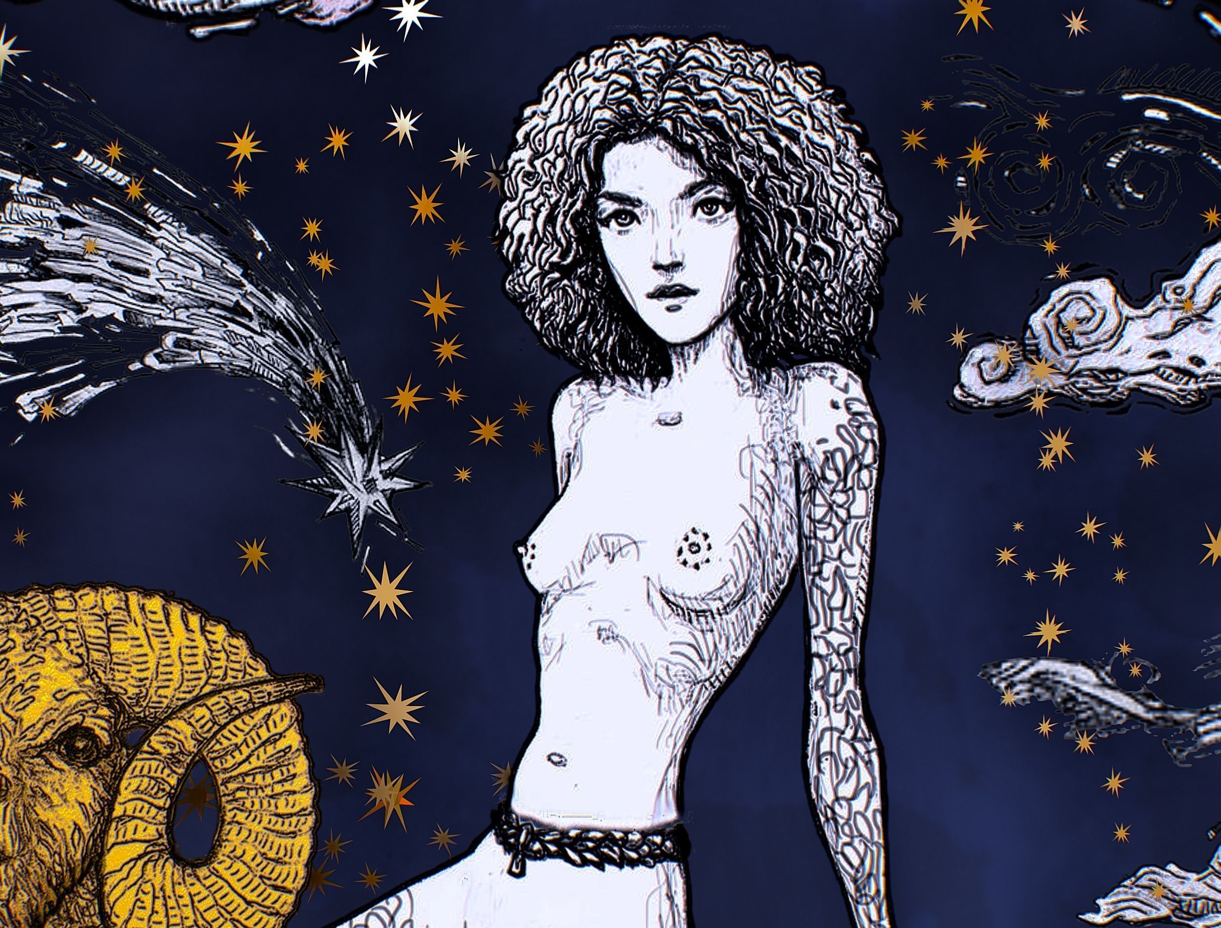 Cartoon Parallax Constellation Zodiac Sign Aries Astrology Low-poly 3D model_24