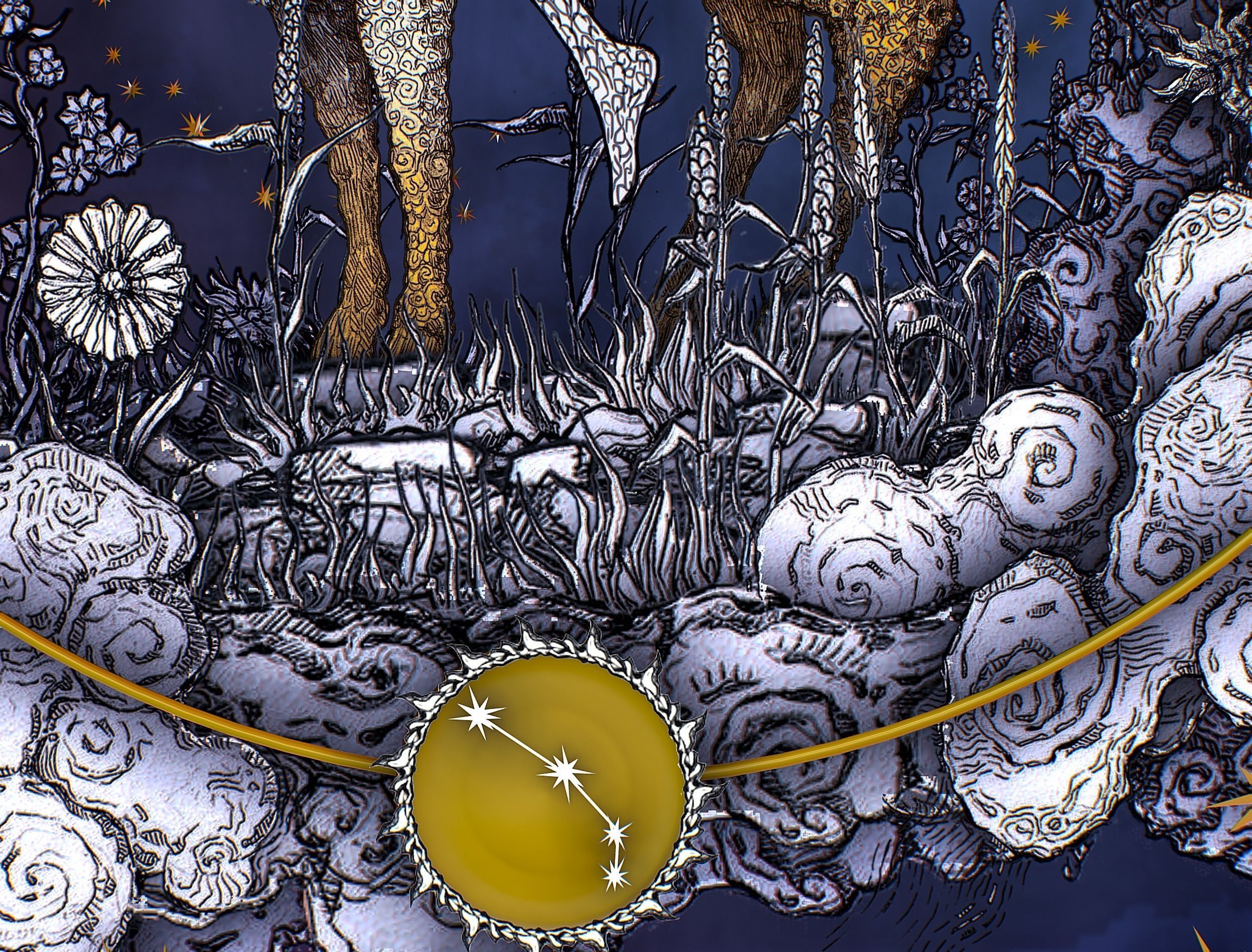 Cartoon Parallax Constellation Zodiac Sign Aries Astrology Low-poly 3D model_27