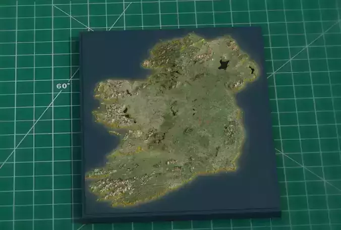 Ireland Relief Map Terrain 3D model