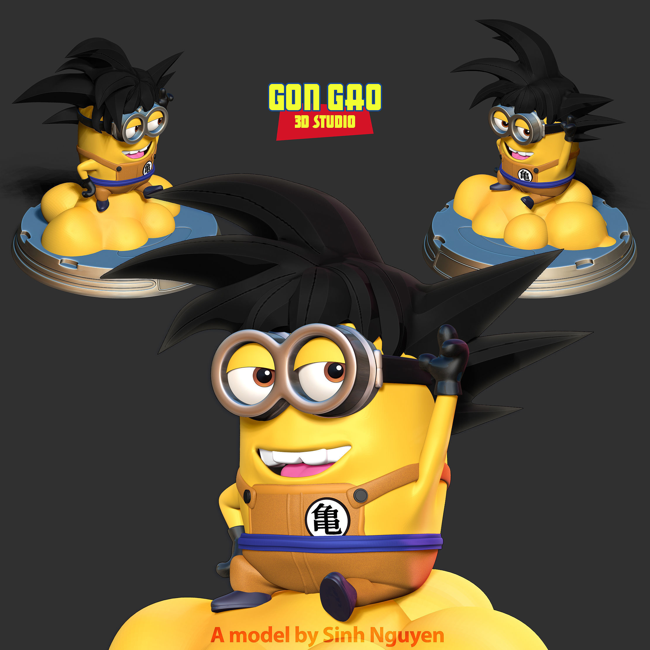 Songoku Minion 3D print model_1