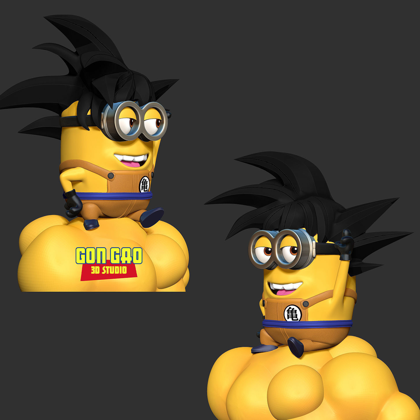 Songoku Minion 3D print model_3