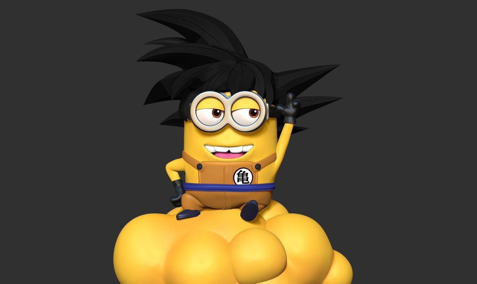 Songoku Minion 3D print model_9