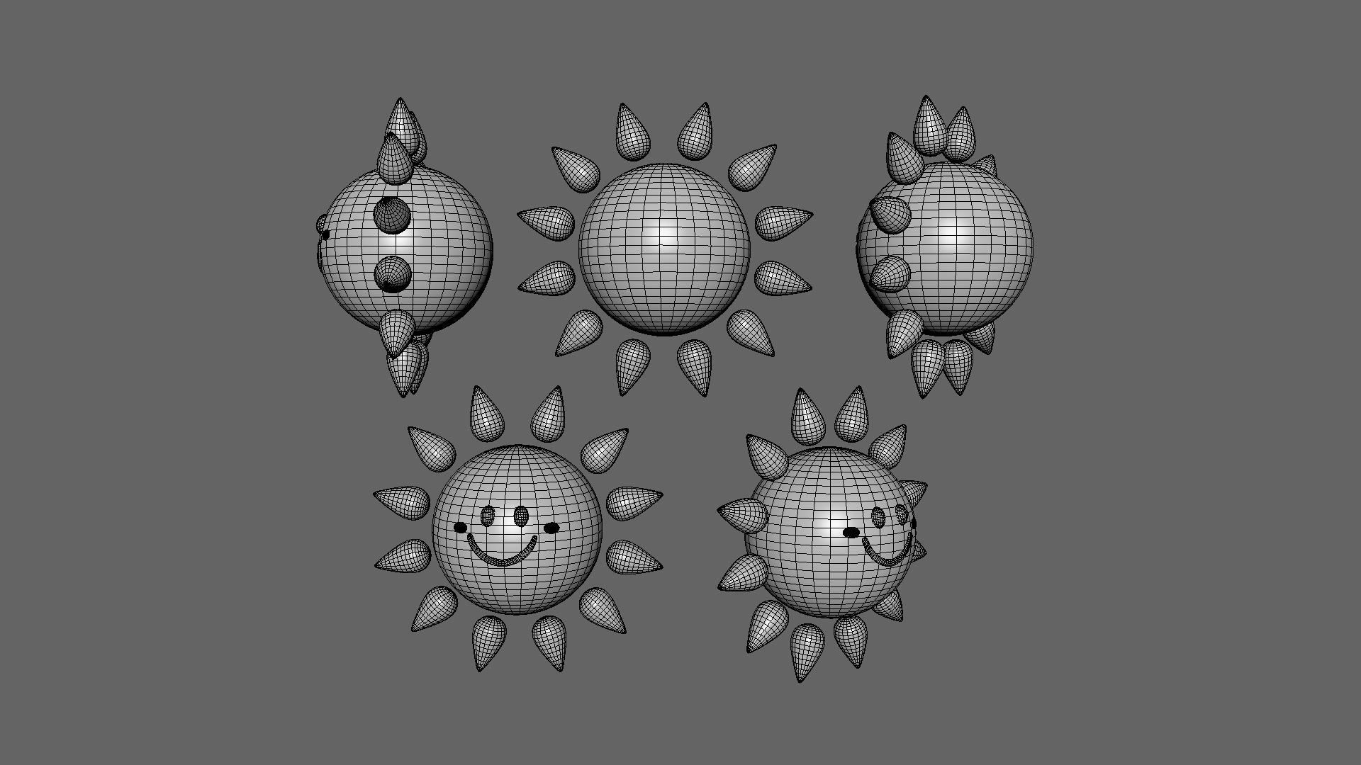 Prop88 Sun Low-poly 3D model_8