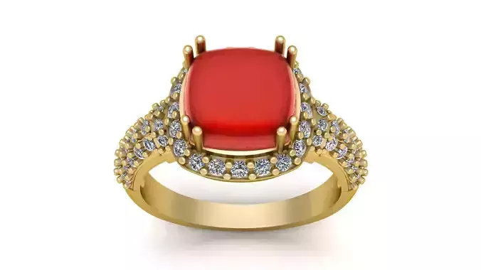 Women Fashion Diamond Ring 3d Printable Model