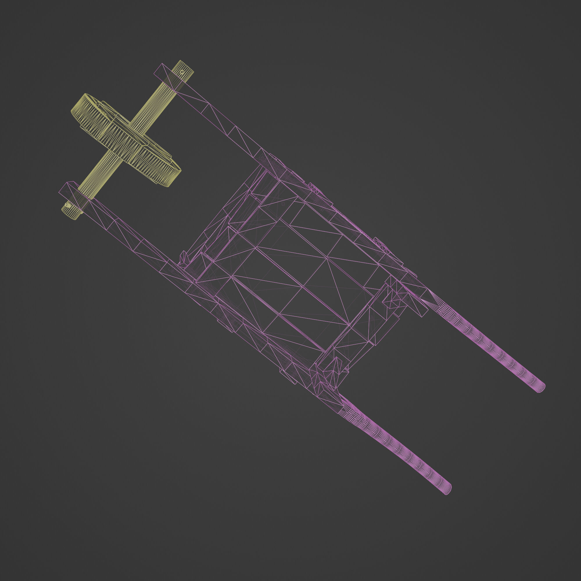 Wheelbarrow from Wood Low-poly 3D model_11