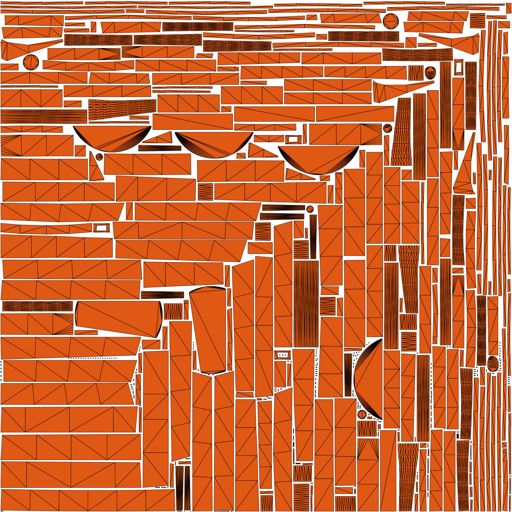 Wheelbarrow from Wood Low-poly 3D model_14