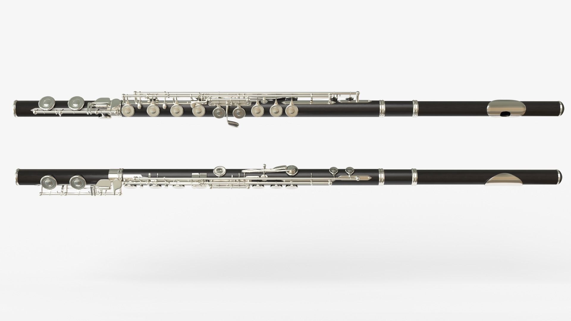 Flute Copper Black Silver 3D model_2