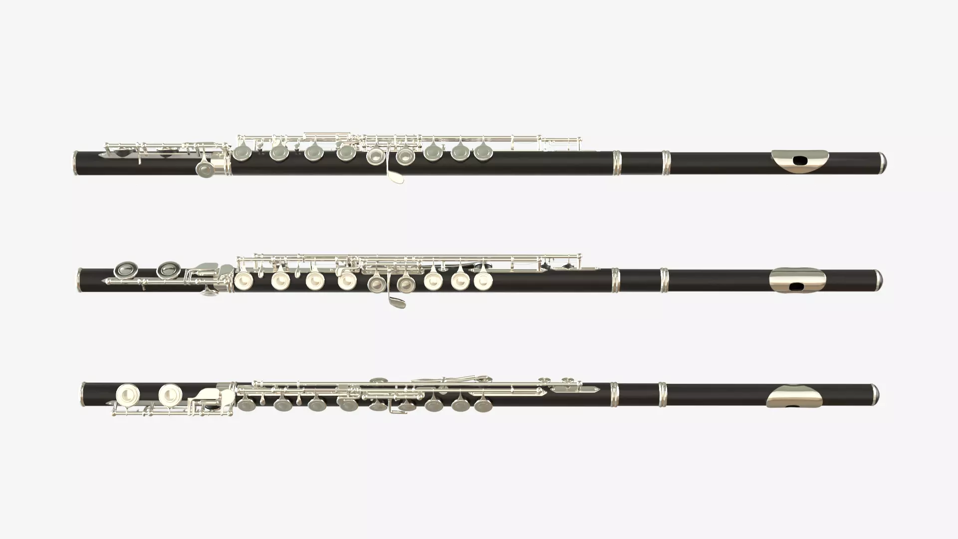 Flute Copper Black Silver 3D model_0