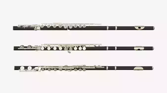 Flute Copper Black Silver 3D model