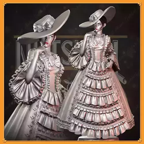 Nutshell Atelier - Rococo Dress girl - NSFW 3D print model