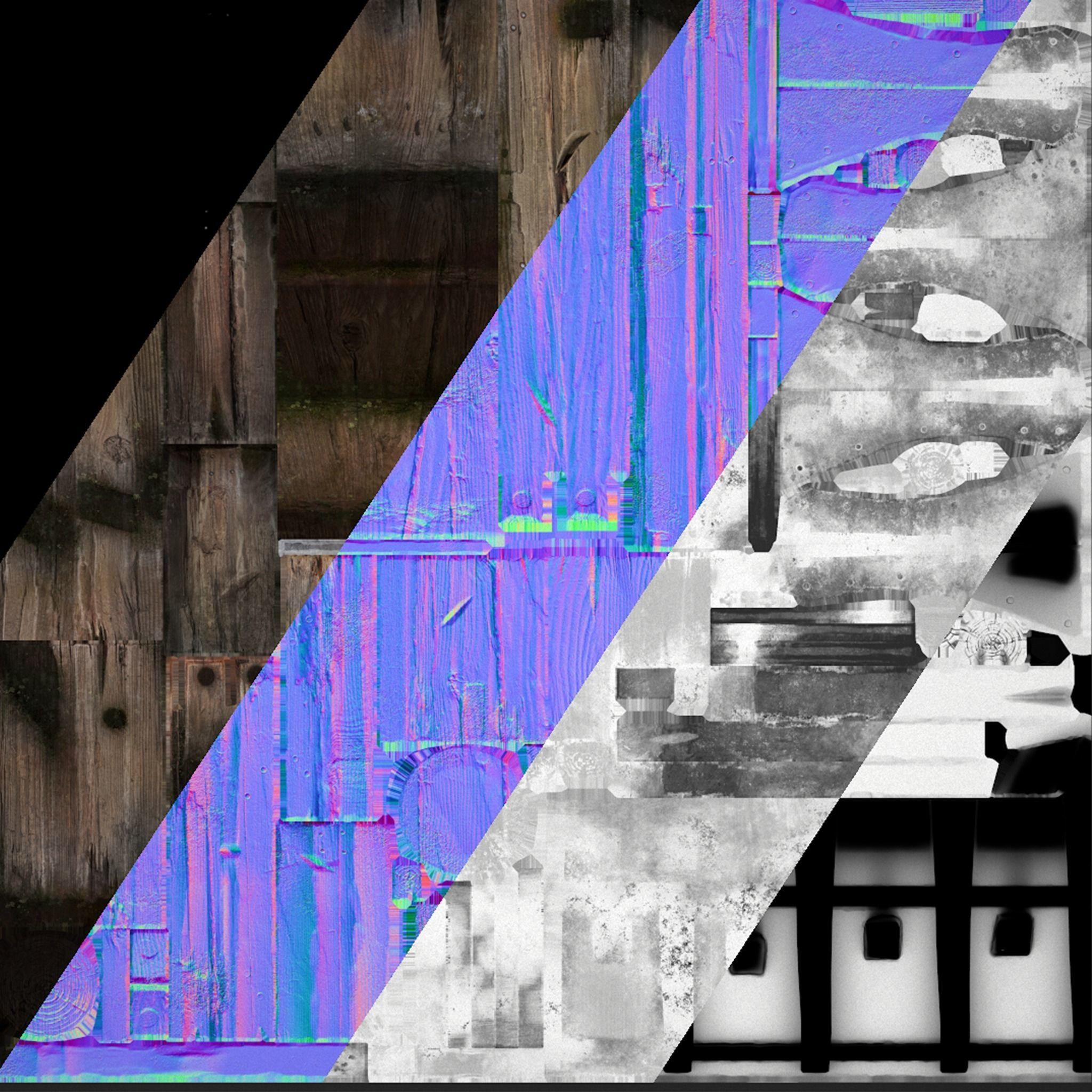 Medieval Wooden Mine and Excavator Ore Low-poly 3D model_38