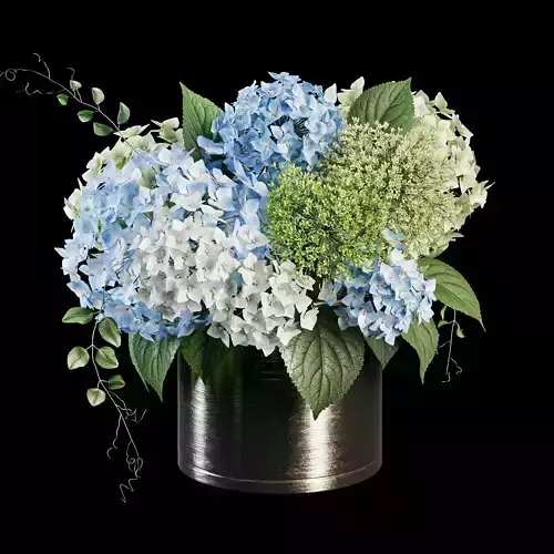 Hydrangea blue bouquet 3D model