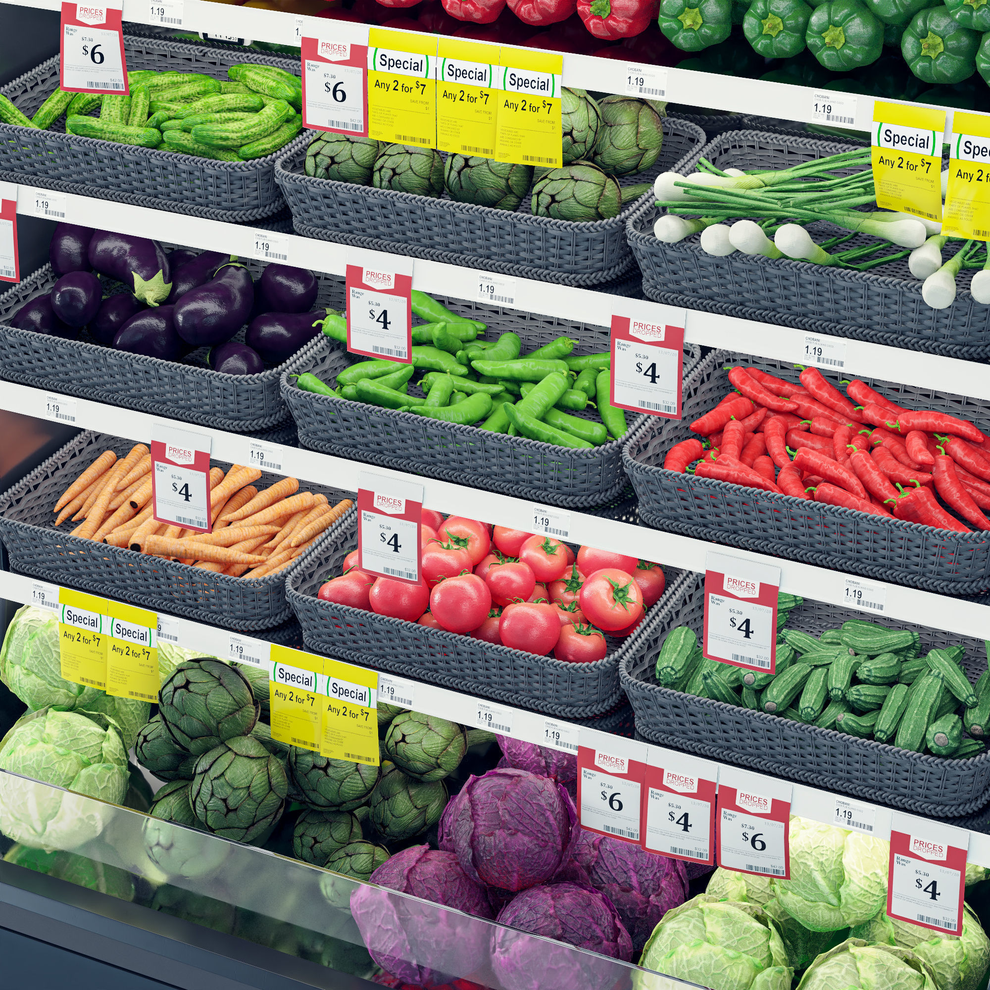 Vegetables Display Fridge 3D model_3