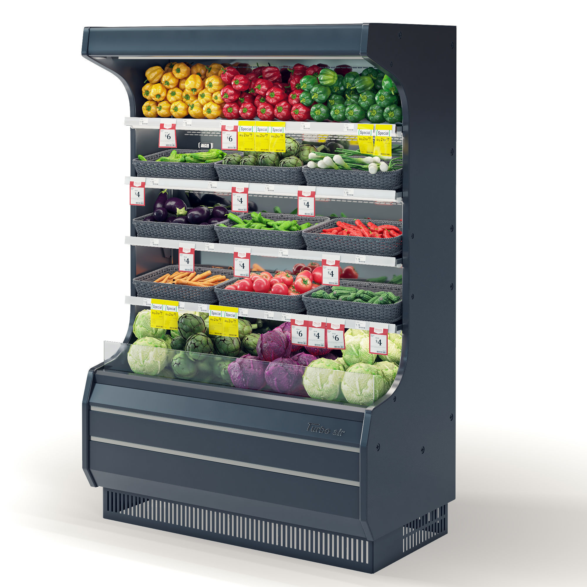 Vegetables Display Fridge 3D model_2