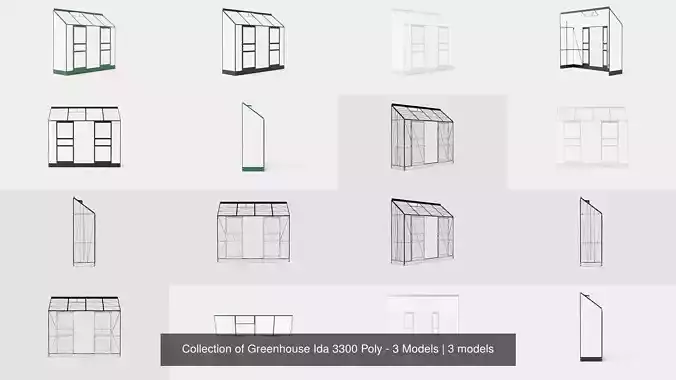 Collection of Greenhouse Ida 3300 Poly - 3 Models 