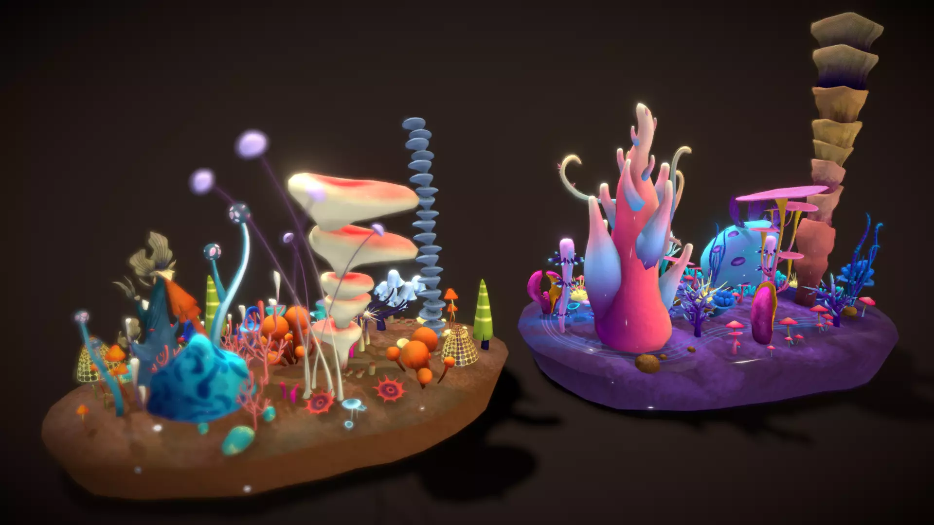 Cartoon Seaweed13 Low-poly 3D model