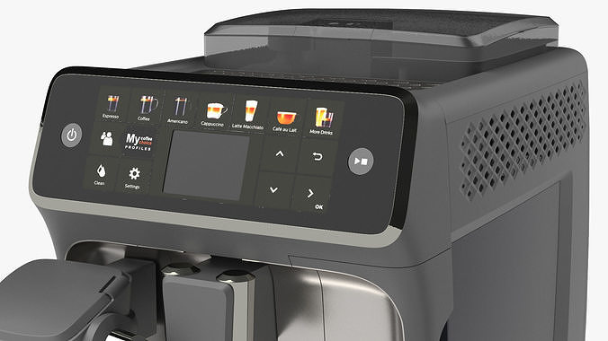 Automatic Espresso Machine Grey 3D model 7