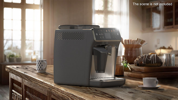 Automatic Espresso Machine Grey 3D model 2