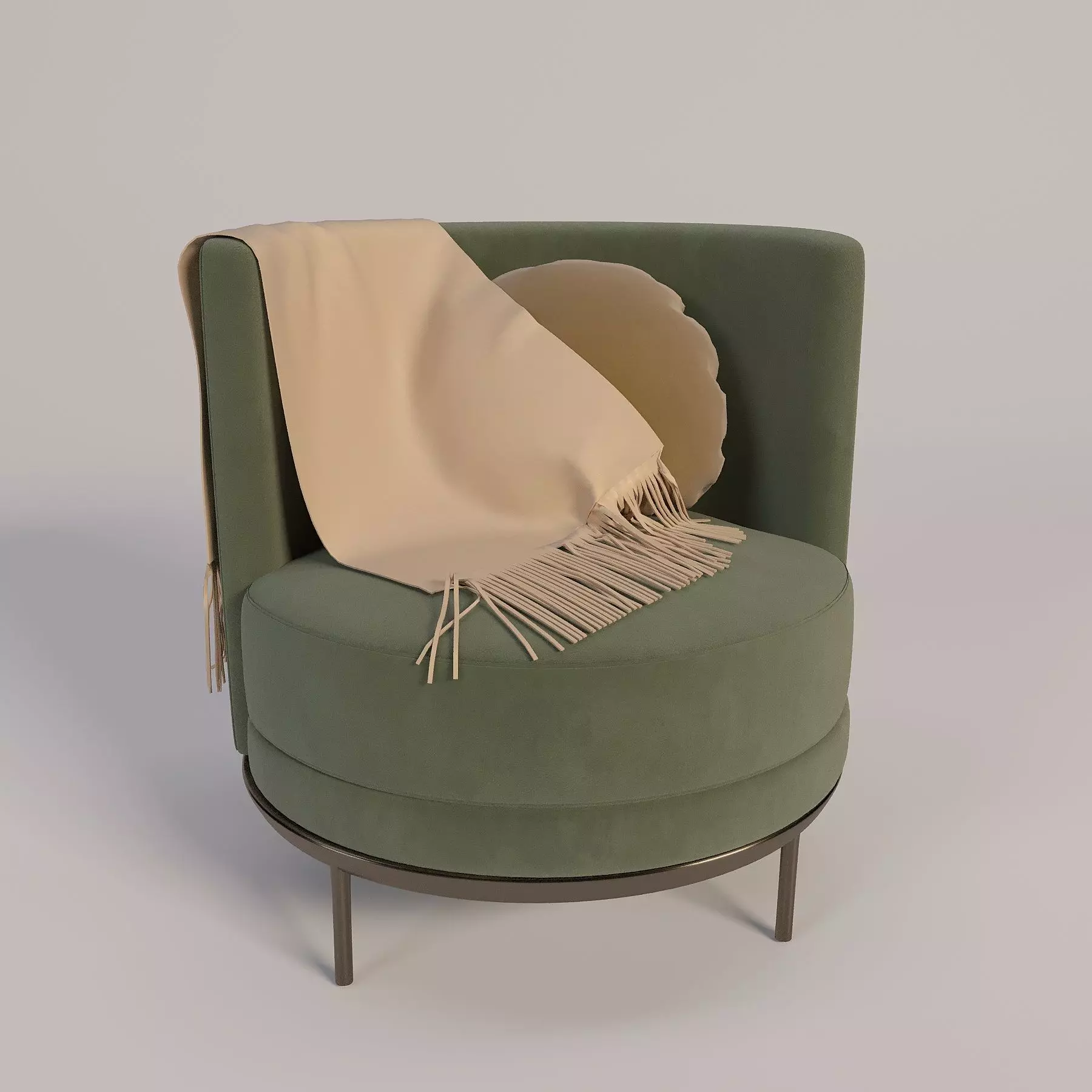 Green armchair Low-poly 3D model