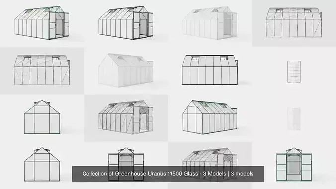 Collection of Greenhouse Uranus 11500 Glass - 3 Models 