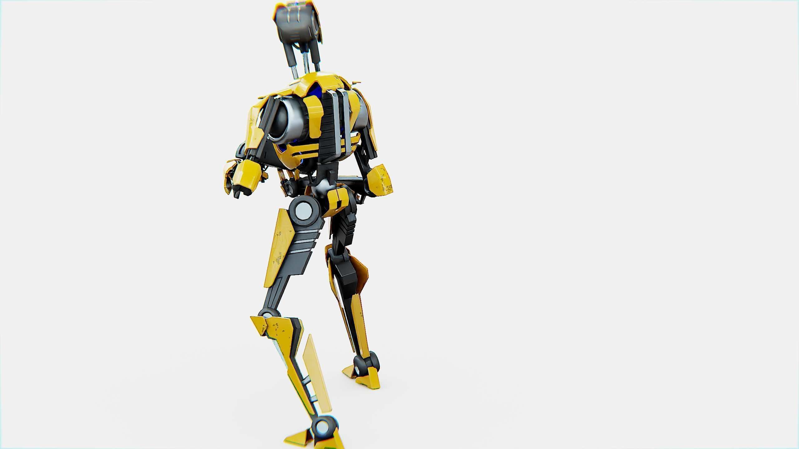 BATTLE DROID V-30  Rigged for Unreal Engine - Unity - MIXAMO  3D model_13