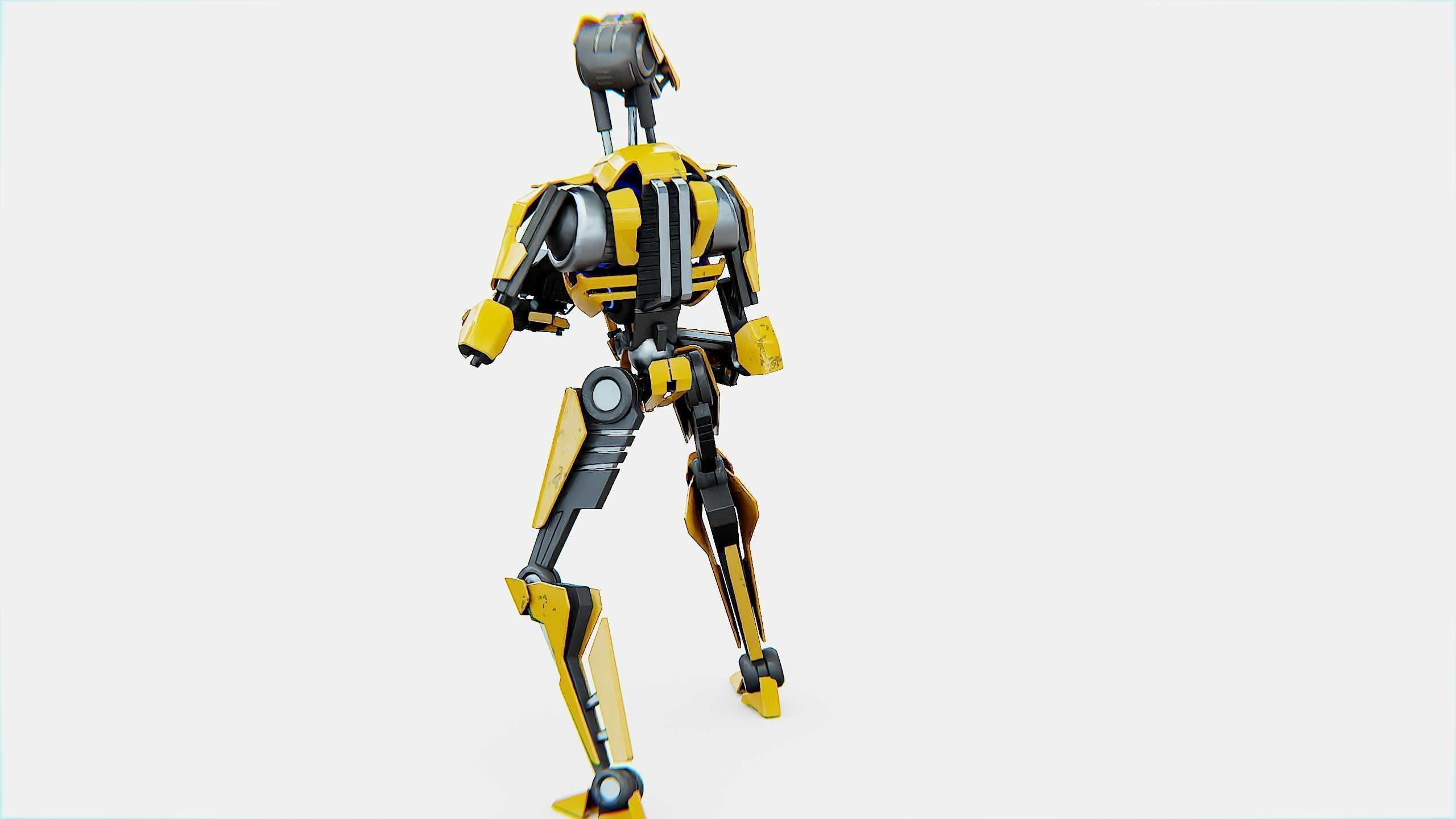 BATTLE DROID V-30  Rigged for Unreal Engine - Unity - MIXAMO  3D model_14