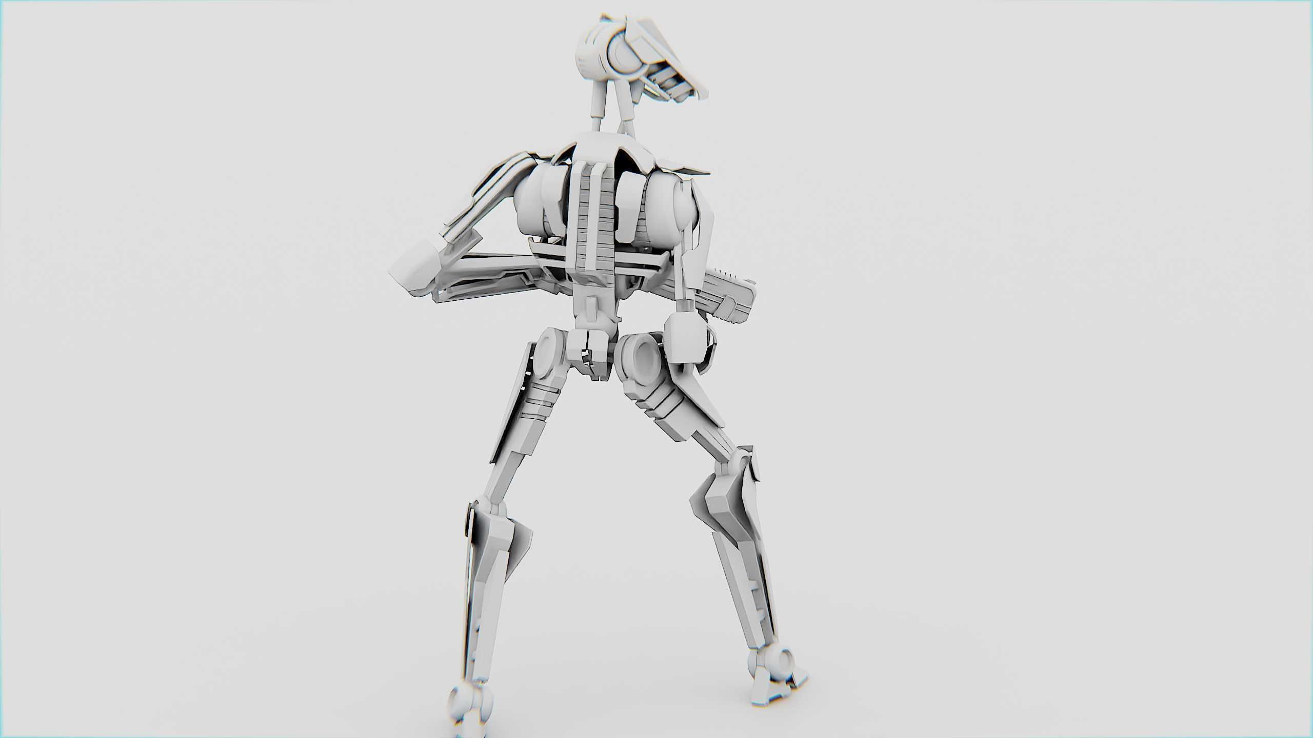 BATTLE DROID V-30  Rigged for Unreal Engine - Unity - MIXAMO  3D model_33