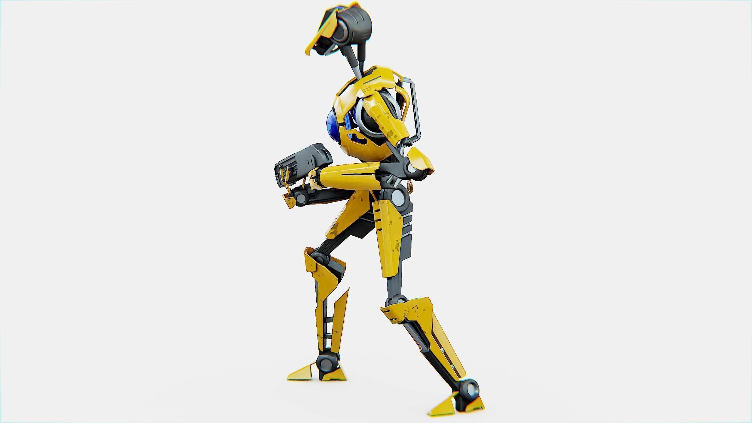 BATTLE DROID V-30  Rigged for Unreal Engine - Unity - MIXAMO  3D model_9