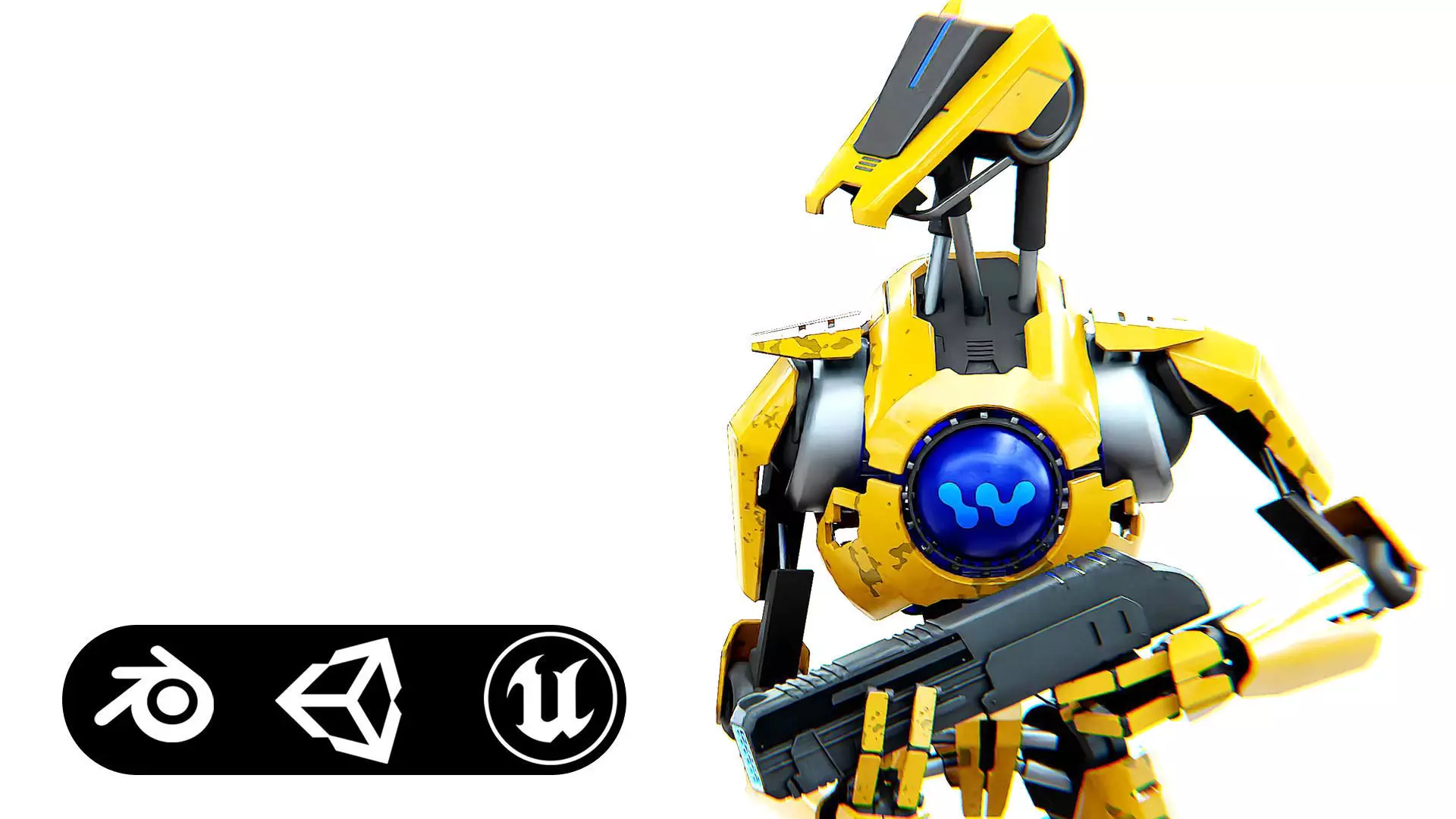 BATTLE DROID V-30  Rigged for Unreal Engine - Unity - MIXAMO  3D model_0