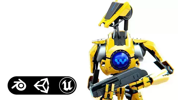 BATTLE DROID V-30  Rigged for Unreal Engine - Unity - MIXAMO  3D model