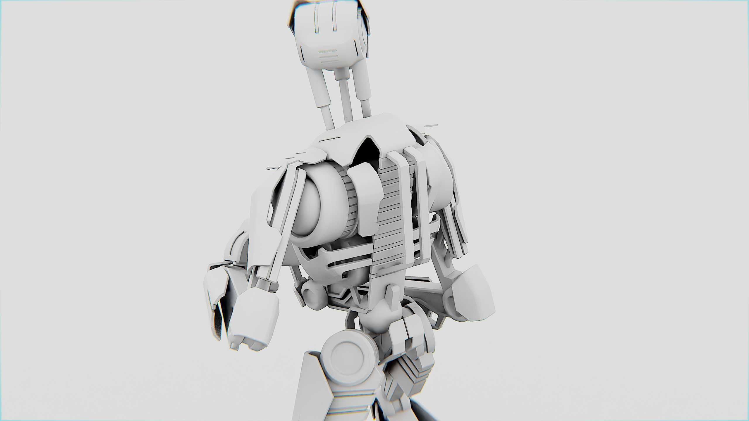 BATTLE DROID V-30  Rigged for Unreal Engine - Unity - MIXAMO  3D model_35