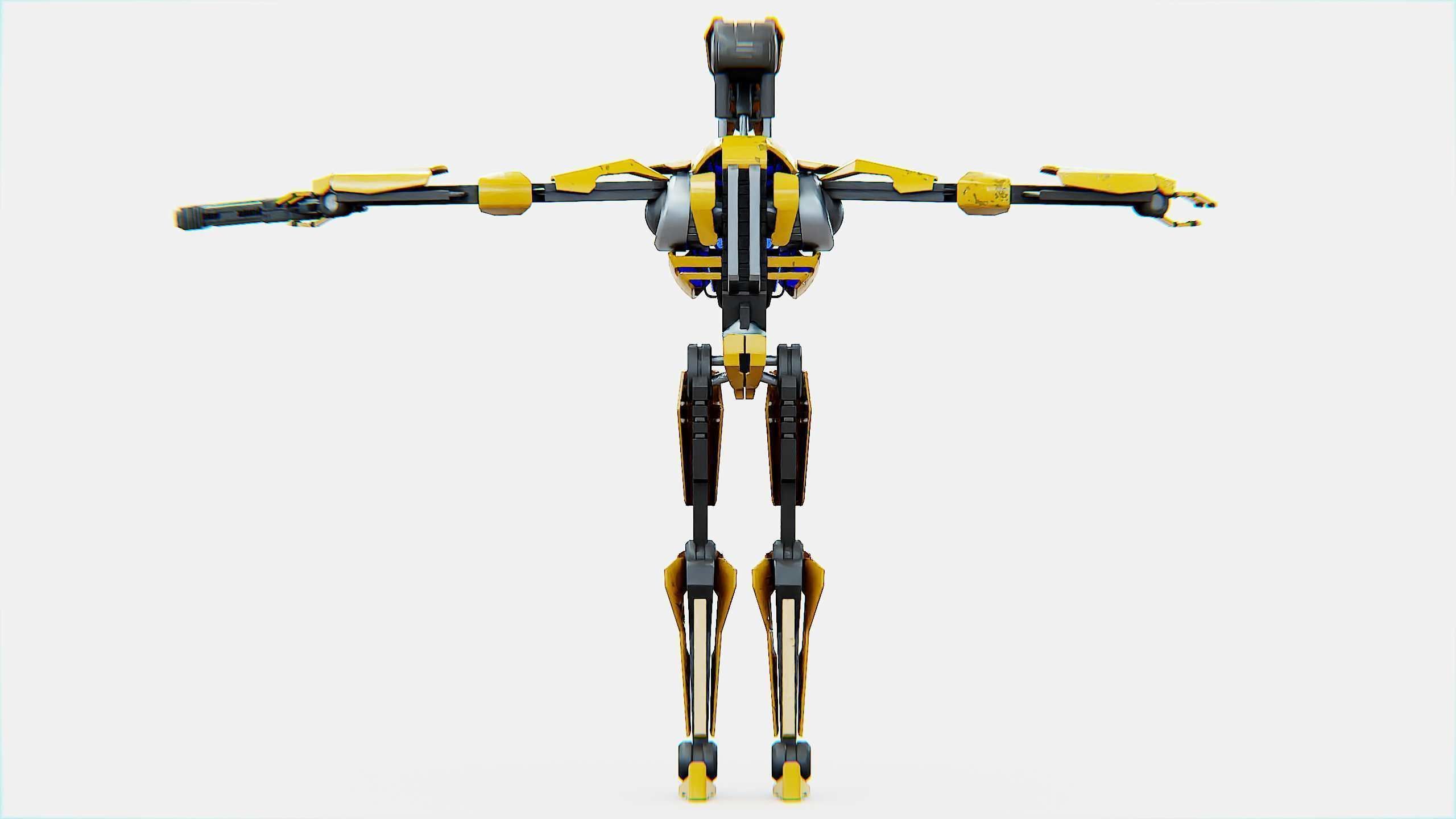 BATTLE DROID V-30  Rigged for Unreal Engine - Unity - MIXAMO  3D model_31