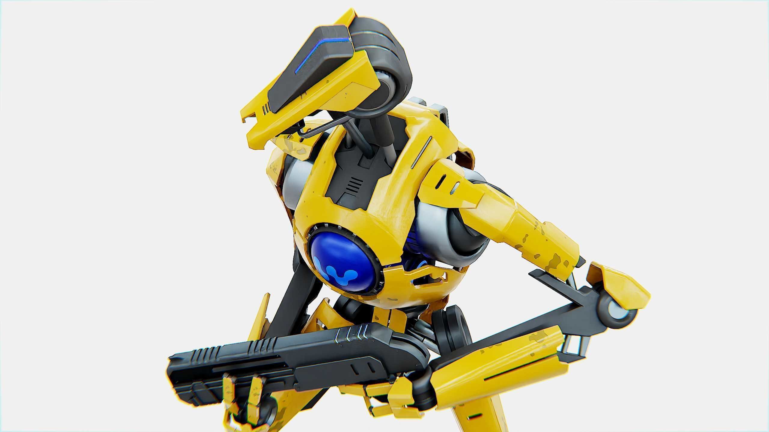 BATTLE DROID V-30  Rigged for Unreal Engine - Unity - MIXAMO  3D model_29