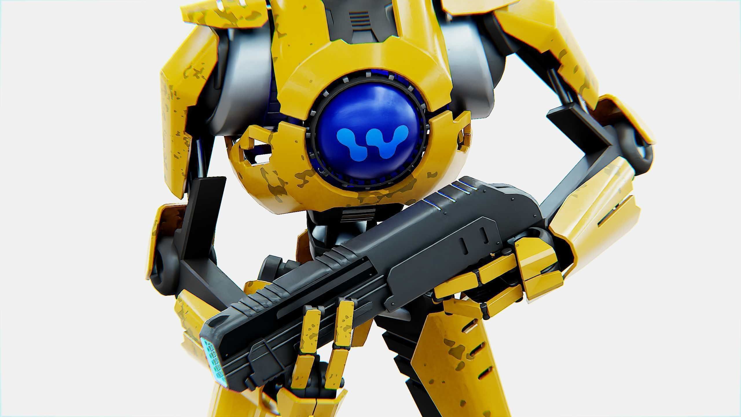 BATTLE DROID V-30  Rigged for Unreal Engine - Unity - MIXAMO  3D model_26